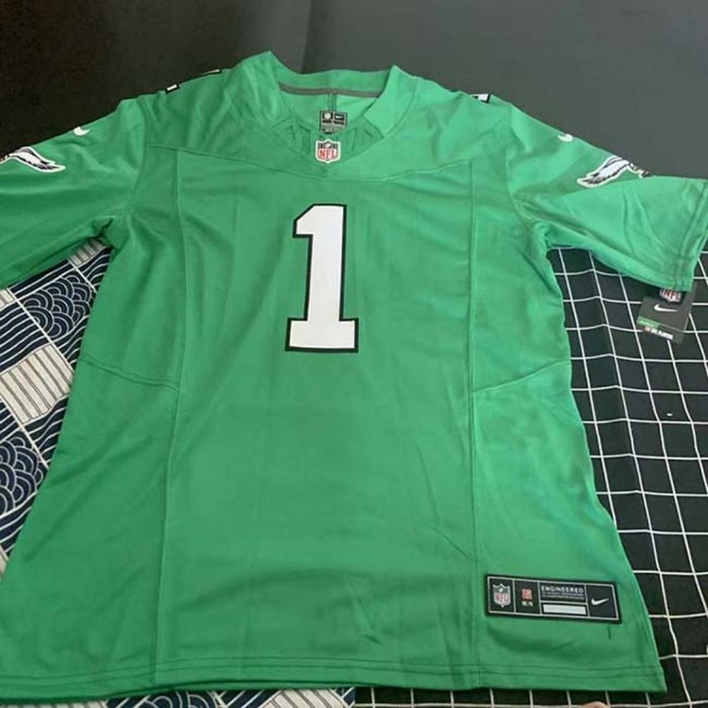 NFL Jalen Hurts #1 Philadelphia Eagles Kelly Green Jersey